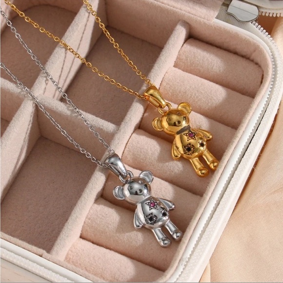 NEW SILVER PENDANT CUTE BEAR NECKLACE, NICE NECKLACE, CUTE NECKLACE - Picture 3 of 4